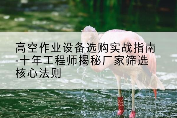 灵璧剪叉式升降机厂家-高空作业设备选购实战指南-十年工程师揭秘厂家筛选核心法则
