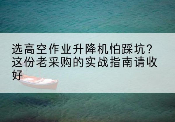 灵璧高空作业升降机厂家推荐-选高空作业升降机怕踩坑？这份老采购的实战指南请收好